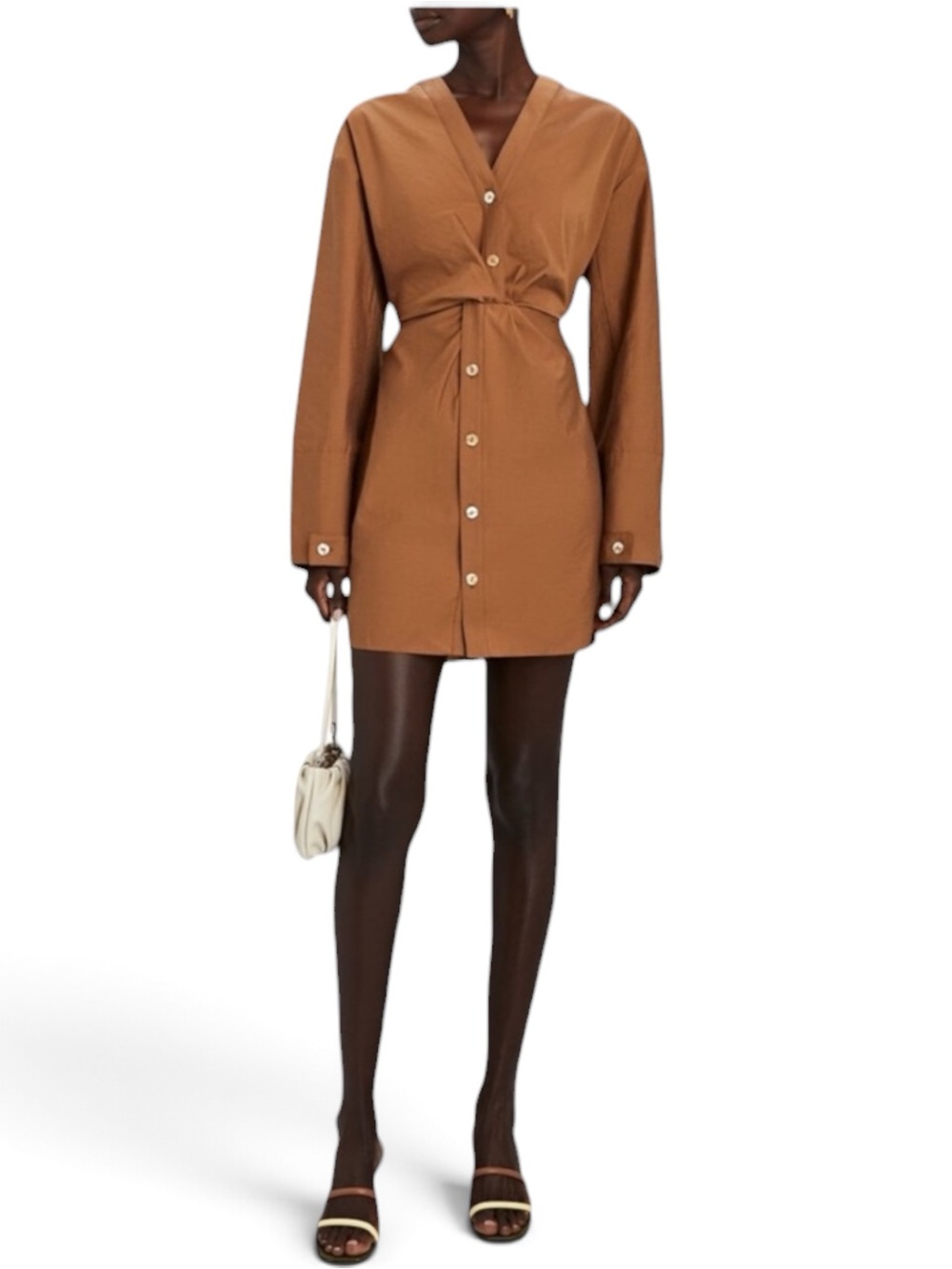 Nanushka Johanna Twist Front Shirt Dress | LARGE